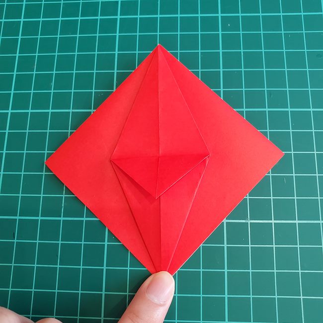 折り紙 ひし形のもみじ(平面)の簡単な折り方作り方①基本(21)