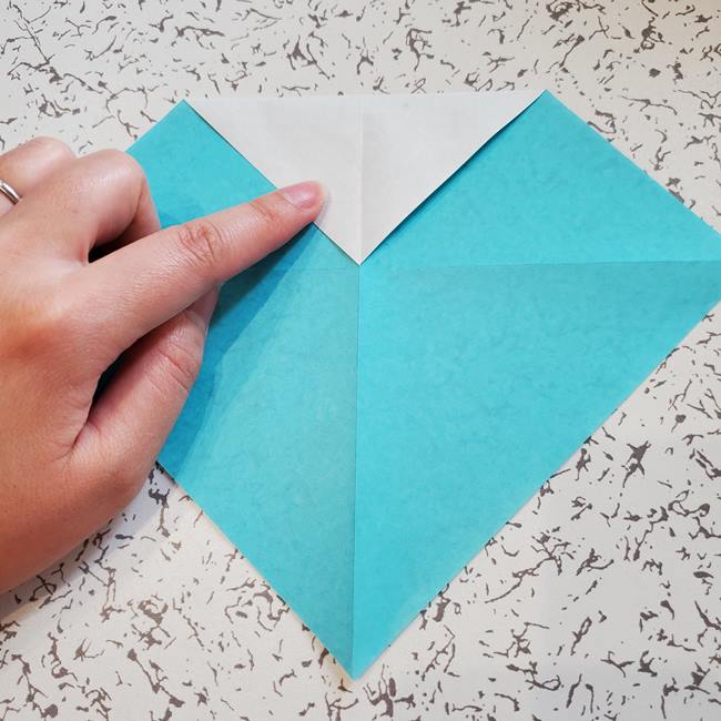 富士山の折り紙を平面でつくる折り方作り方(7)
