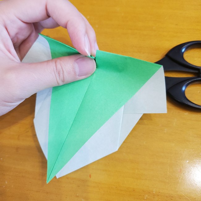 さつまいもの葉っぱの折り紙 折り方作り方(15)