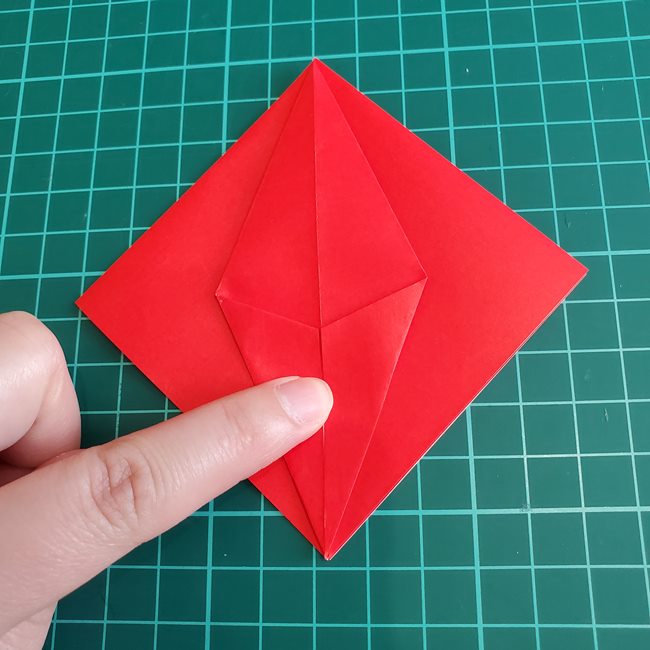 折り紙 ひし形のもみじ(平面)の簡単な折り方作り方①基本(16)