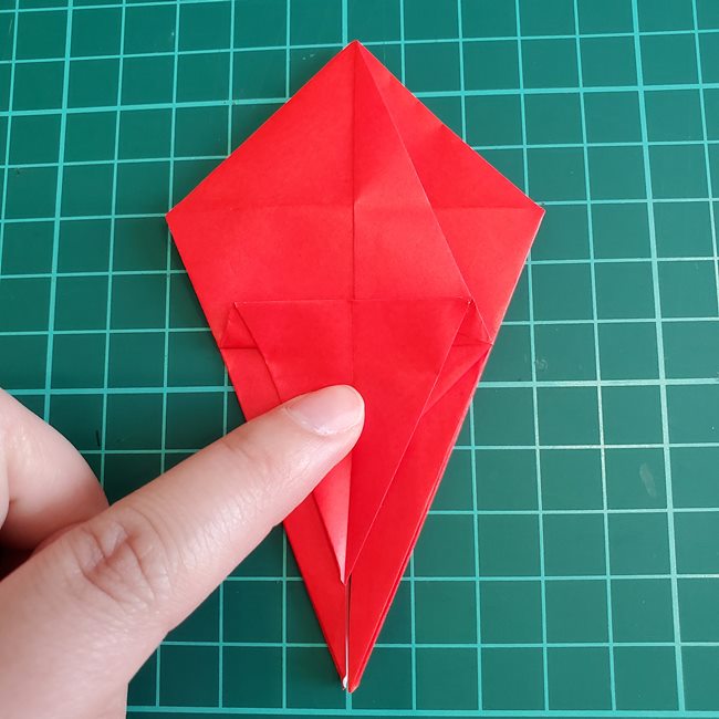 折り紙 ひし形のもみじ(平面)の簡単な折り方作り方②葉っぱ(6)