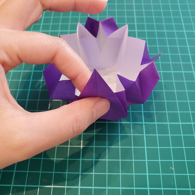 キャンドルホルダーの折り紙 折り方作り方②立体(15)