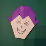ドラキュラの折り紙 簡単な折り方作り方★ハロウィンに子供と手作り♪