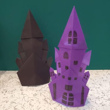 折り紙 お城の立体的な作り方折り方｜ハロウィンに使える簡単な飾り☆