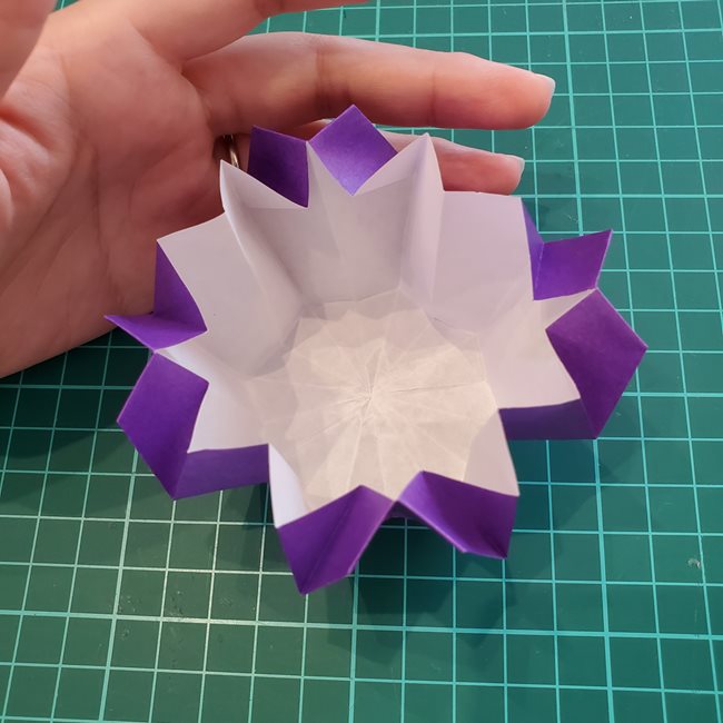 キャンドルホルダーの折り紙 折り方作り方②立体(14)