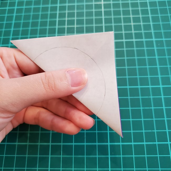 ぶどうの製作 立体的な壁面工作★折り紙の簡単な折り方作り方①実(11)