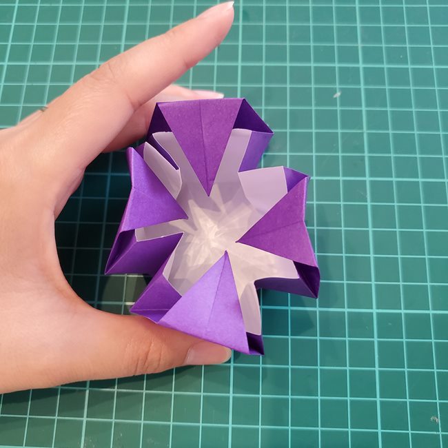 キャンドルホルダーの折り紙 折り方作り方②立体(17)