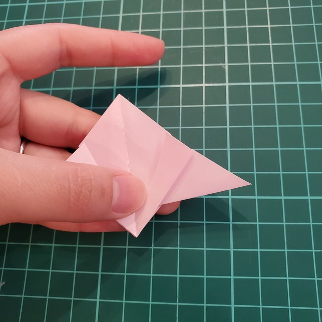なでしこの折り紙の立体的な花の折り方作り方(18)