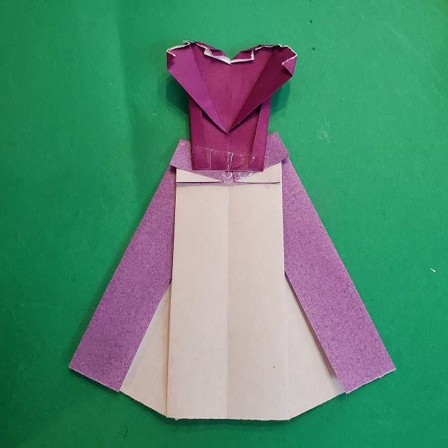折り紙でラプンツェルの全身ドレスの折り方作り方②服(14)