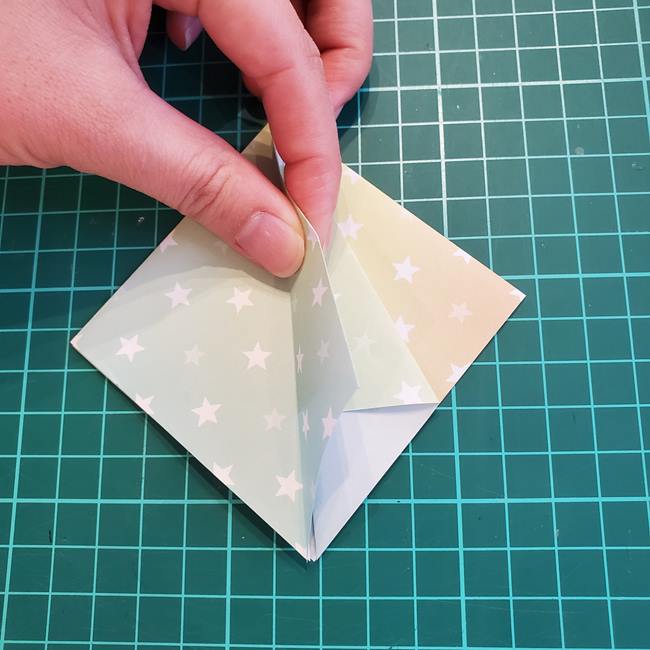 クリスマスツリーの折り紙 おしゃれな平面飾りの折り方作り方①基本(13)