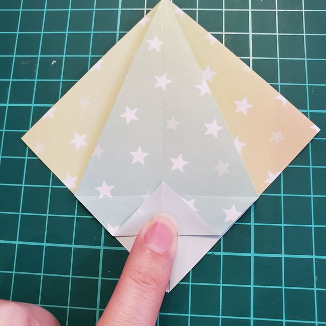 クリスマスツリーの折り紙 おしゃれな平面飾りの折り方作り方①基本(19)