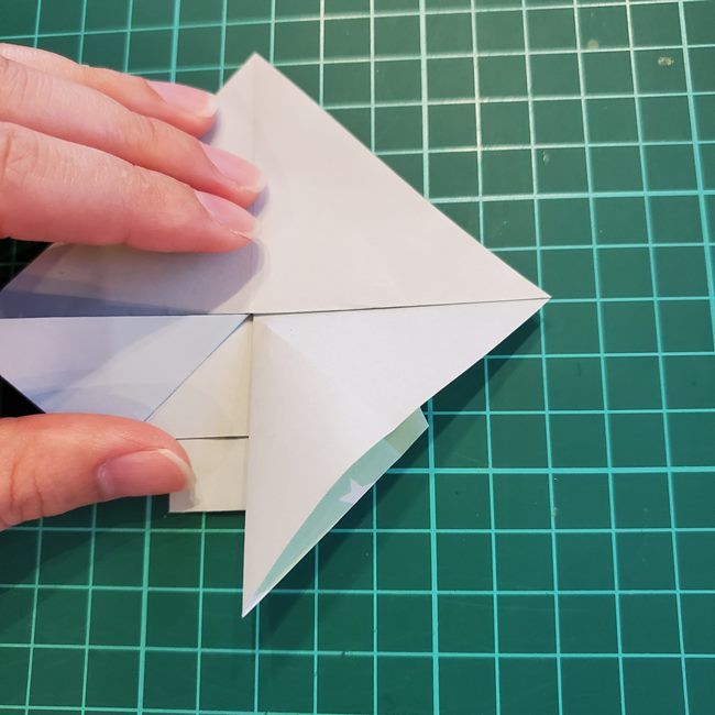 クリスマスツリーの折り紙 おしゃれな平面飾りの折り方作り方①基本(24)