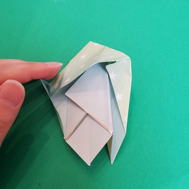 折り紙 シンデレラのガラスの靴｜立体的な作り方折り方②かかと(12)