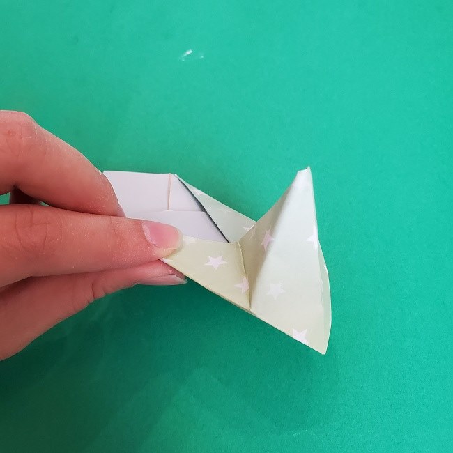 折り紙 シンデレラのガラスの靴｜立体的な作り方折り方②かかと(17)