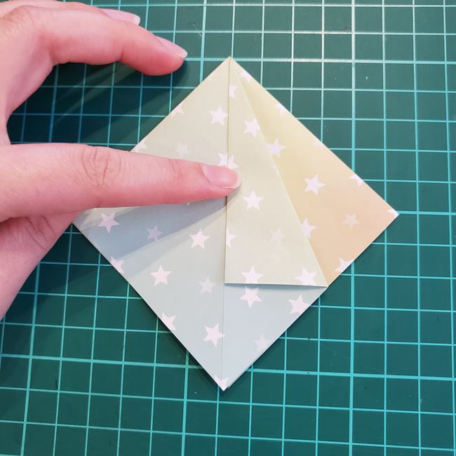 クリスマスツリーの折り紙 おしゃれな平面飾りの折り方作り方①基本(9)