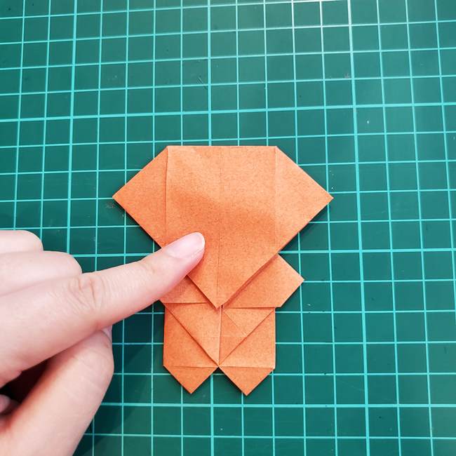 ジンジャーマンクッキーの折り紙 簡単な折り方作り方②顔(10)