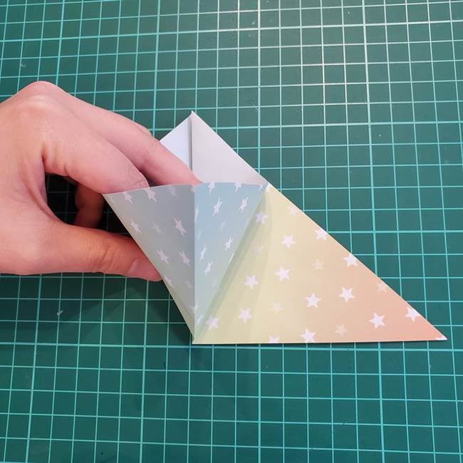 クリスマスツリーの折り紙 おしゃれな平面飾りの折り方作り方①基本(4)