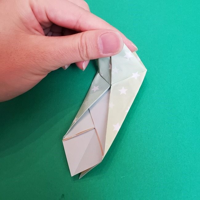 折り紙 シンデレラのガラスの靴｜立体的な作り方折り方②かかと(16)
