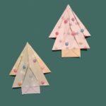 クリスマスツリーの折り紙 おしゃれな平面飾りの折り方★壁面に飾ってもステキ！