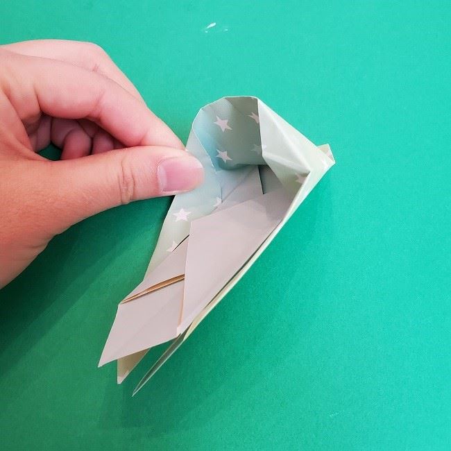 折り紙 シンデレラのガラスの靴｜立体的な作り方折り方②かかと(14)