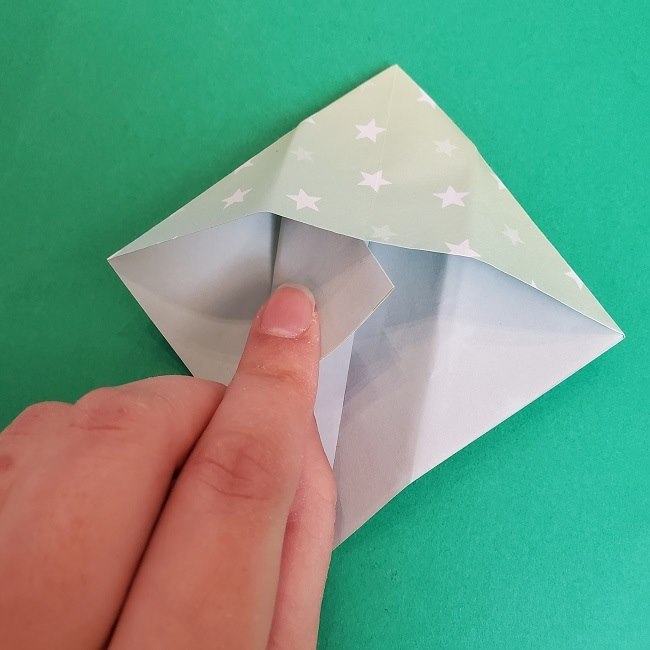 折り紙 シンデレラのガラスの靴｜立体的な作り方折り方②かかと(9)