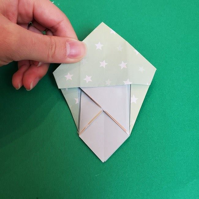 折り紙 シンデレラのガラスの靴｜立体的な作り方折り方②かかと(13)