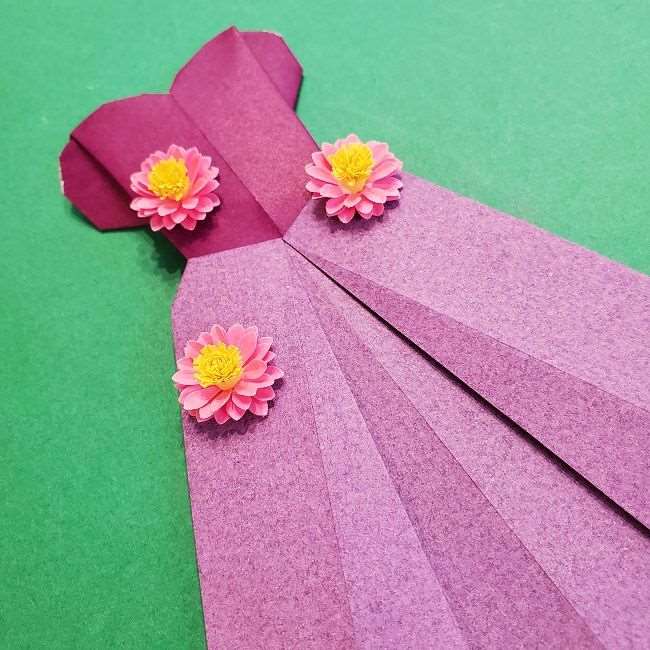 折り紙でラプンツェルの全身ドレスの折り方作り方③花(9)