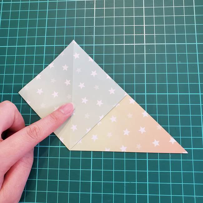 クリスマスツリーの折り紙 おしゃれな平面飾りの折り方作り方①基本(5)