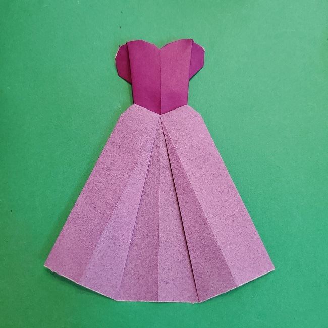 折り紙でラプンツェルの全身ドレスの折り方作り方②服(16)