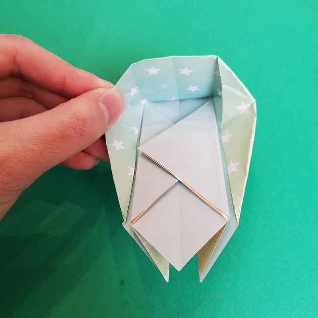 折り紙 シンデレラのガラスの靴｜立体的な作り方折り方②かかと(15)