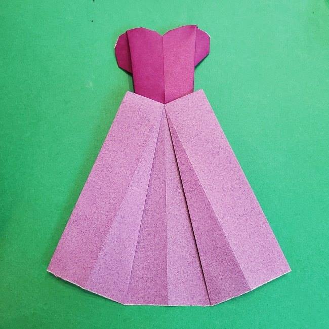 折り紙でラプンツェルの全身ドレスの折り方作り方②服(15)