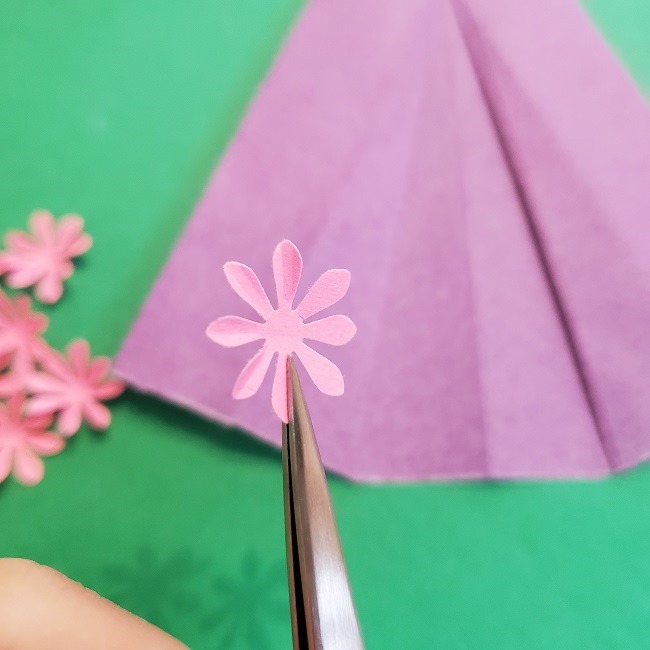 折り紙でラプンツェルの全身ドレスの折り方作り方③花(2)