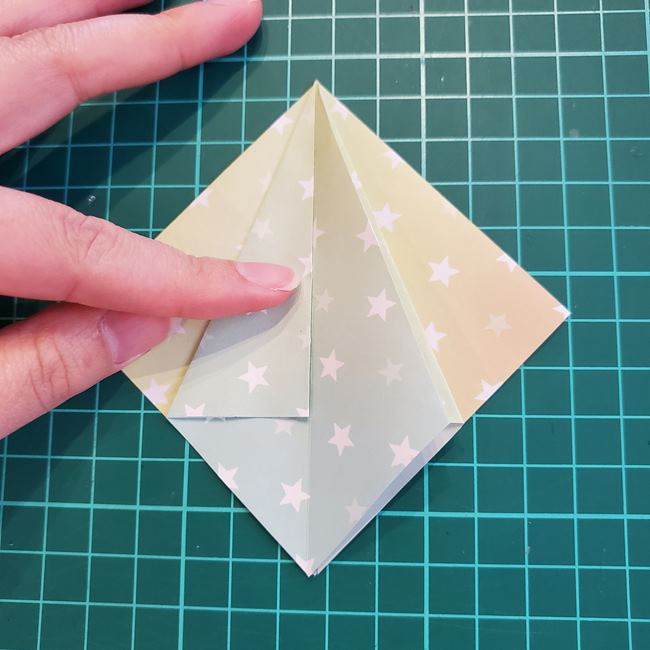 クリスマスツリーの折り紙 おしゃれな平面飾りの折り方作り方①基本(15)