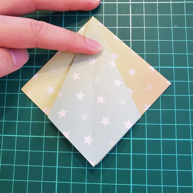 クリスマスツリーの折り紙 おしゃれな平面飾りの折り方作り方①基本(16)