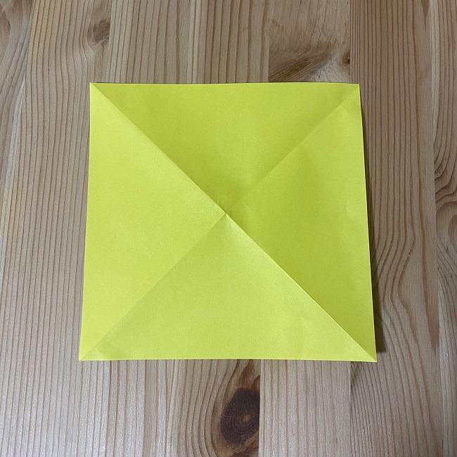 ドナルドとデイジーの折り紙の折り方作り方①顔(2)