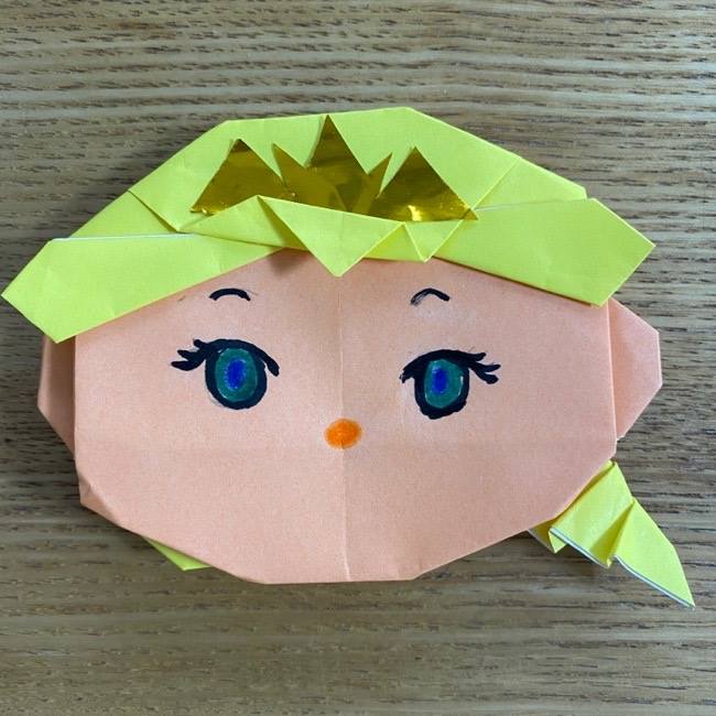 折り紙でプリンセスエルサの作り方折り方♪ツムツムキャラクターは簡単？