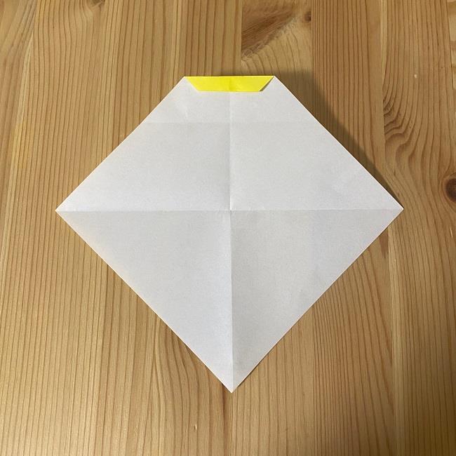 ドナルドとデイジーの折り紙の折り方作り方①顔(8)
