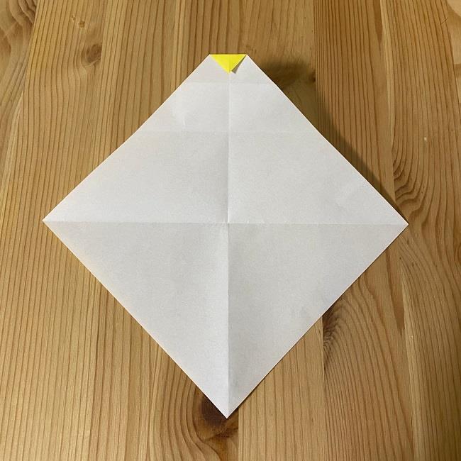 ドナルドとデイジーの折り紙の折り方作り方①顔(6)