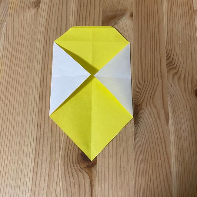 ドナルドとデイジーの折り紙の折り方作り方①顔(10)