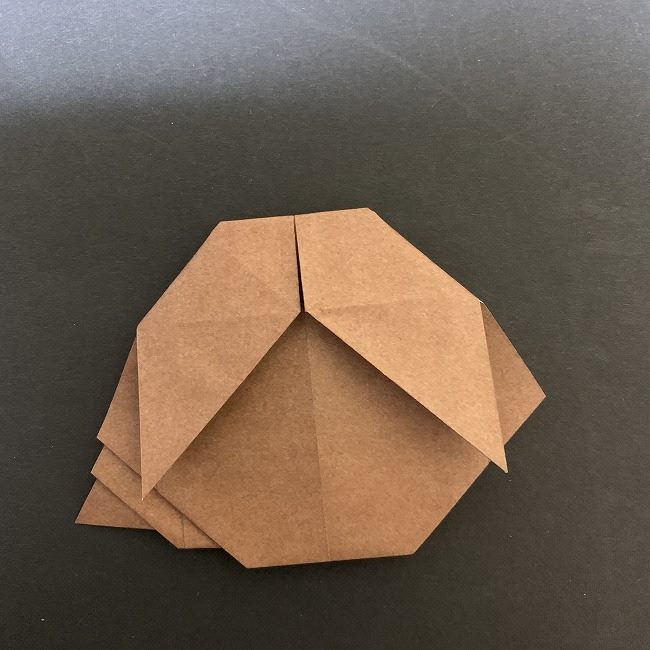ディズニーアラジンのジャスミンの折り紙 折り方作り方①頭(19)