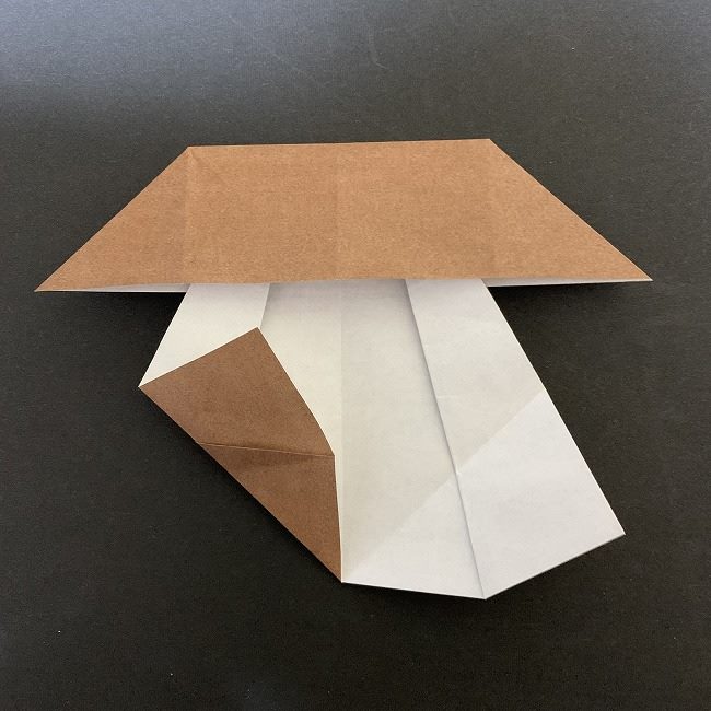 ディズニーアラジンのジャスミンの折り紙 折り方作り方①頭(11)