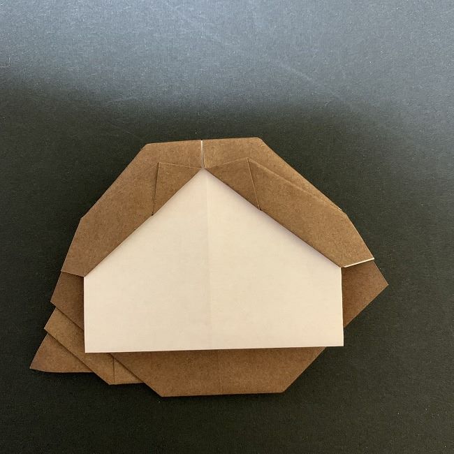 ディズニーアラジンのジャスミンの折り紙 折り方作り方②顔(7)