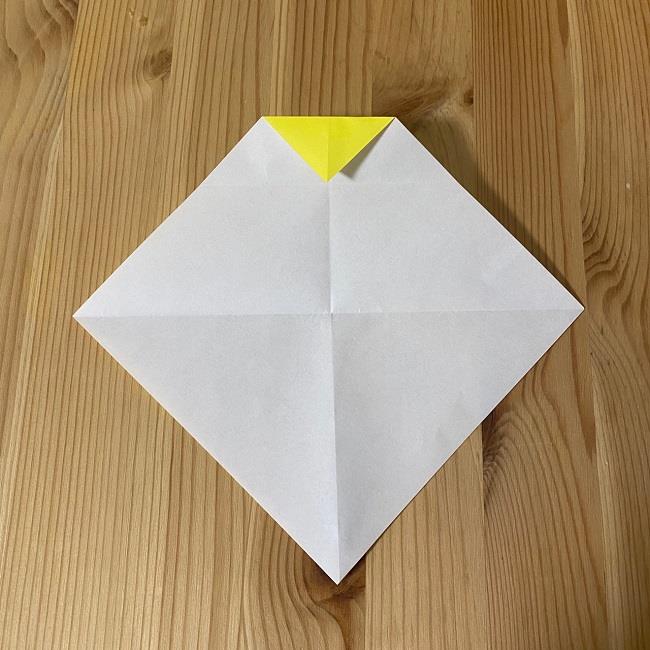ドナルドとデイジーの折り紙の折り方作り方①顔(5)