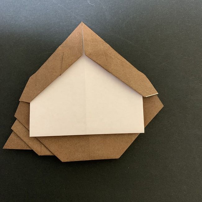ディズニーアラジンのジャスミンの折り紙 折り方作り方②顔(6)