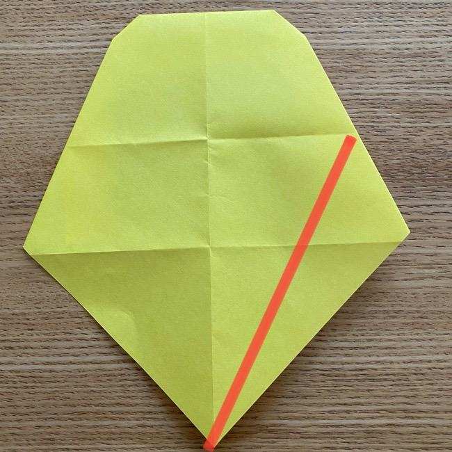 ドラミちゃんの折り紙の簡単な作り方折り方①顔(17)