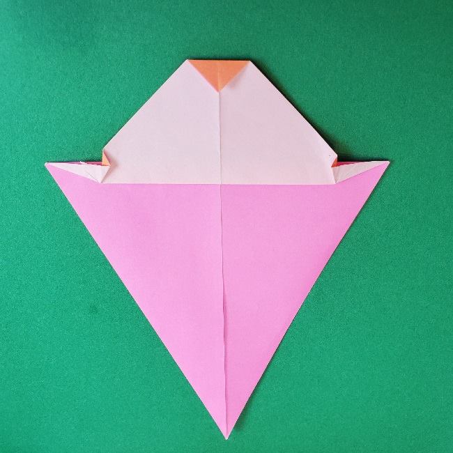 ワンピース チョッパーの折り紙の作り方折り方①顔と帽子(11)
