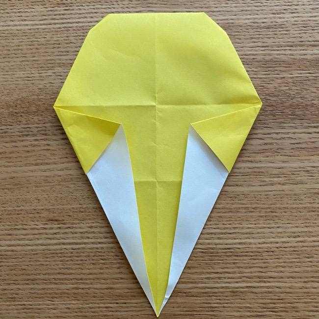 ドラミちゃんの折り紙の簡単な作り方折り方①顔(19)