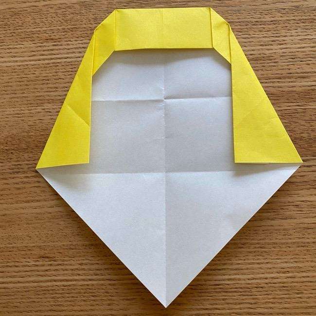 ドラミちゃんの折り紙の簡単な作り方折り方①顔(15)