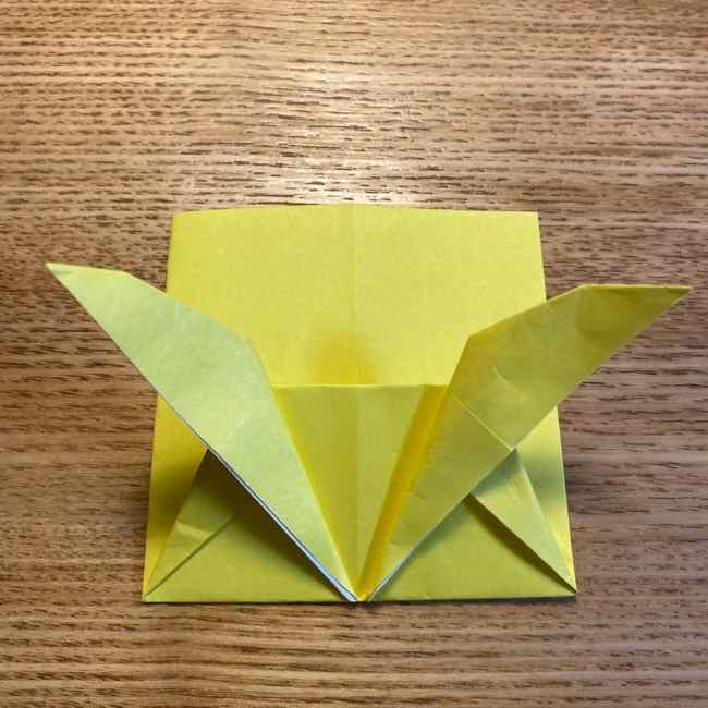 ポケモン折り紙 ピカチュウの全身を一枚で簡単に作る折り方作り方(19)