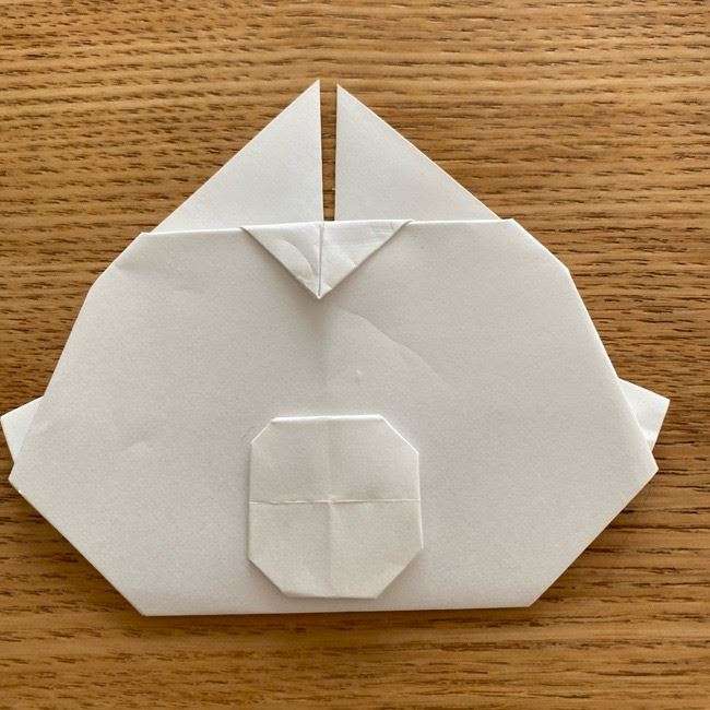 アリスの白うさぎの折り紙 折り方作り方②鼻(8)